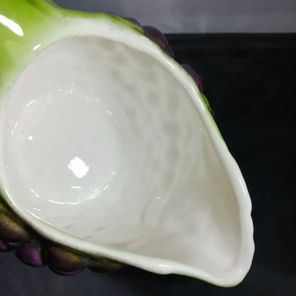 Vintage Pier 1 Majolica Grape Vine Pitcher 3D Made in Italy